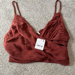 NWT Women’s FREE PEOPLE Cherry Mahogany Crop Top sz S